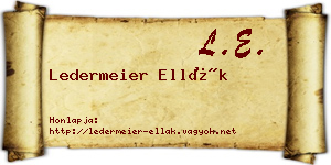 Ledermeier Ellák névjegykártya